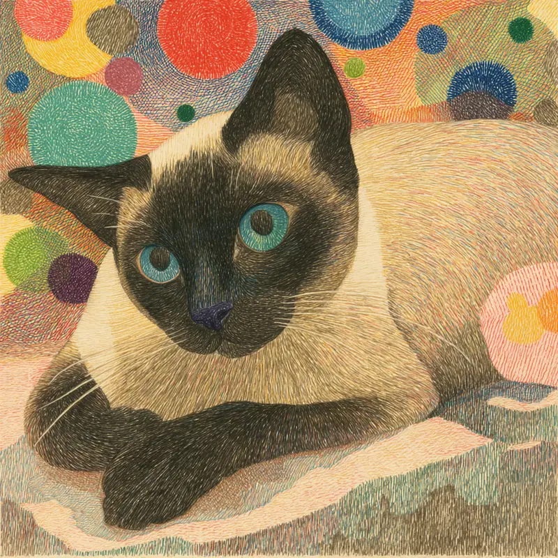 Whimsical Siamese Cat Art for Playful Home Decor Inspiration