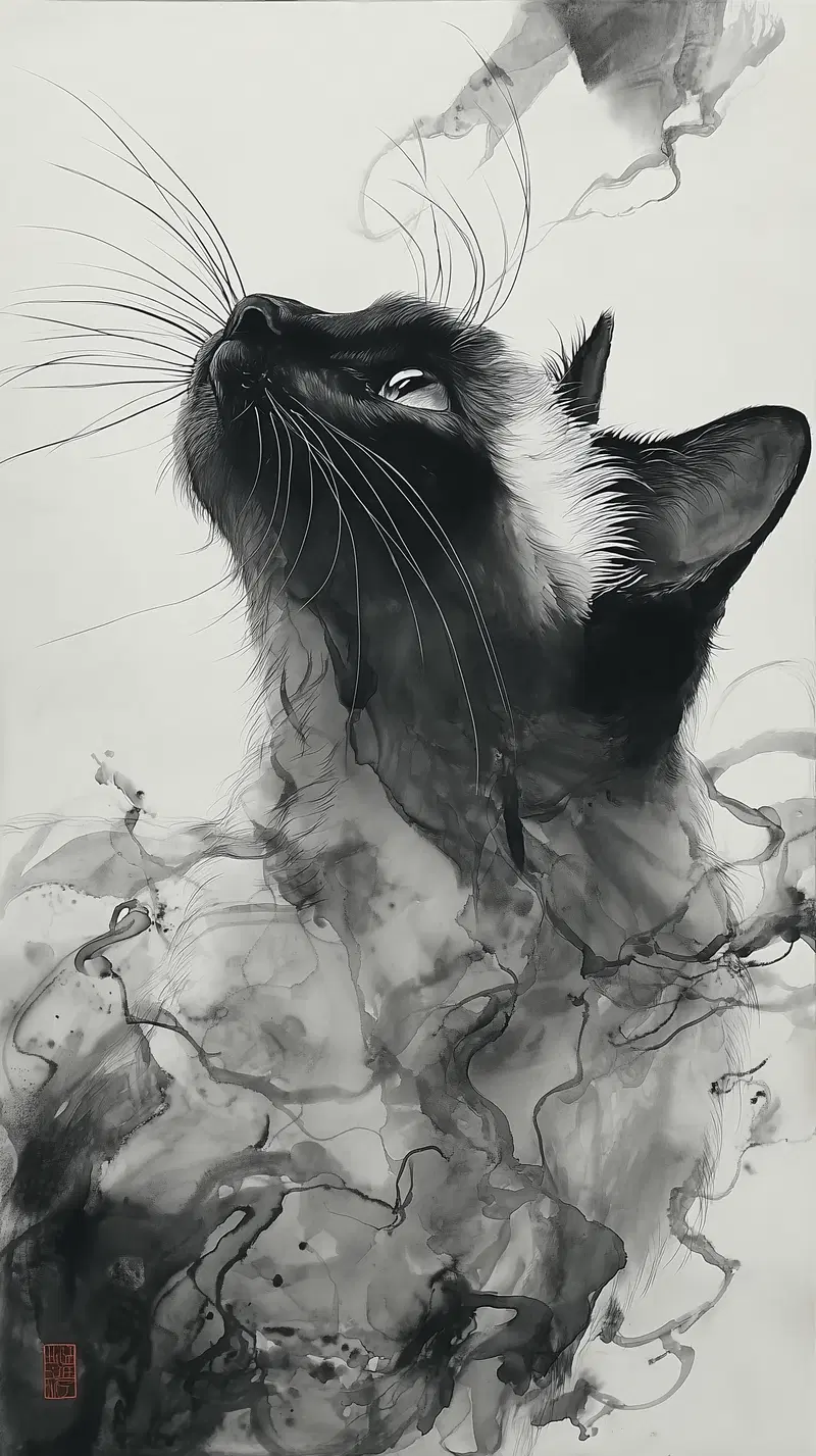 Ultra Realistic Siamese Cat Portrait for Home Decor Inspiration
