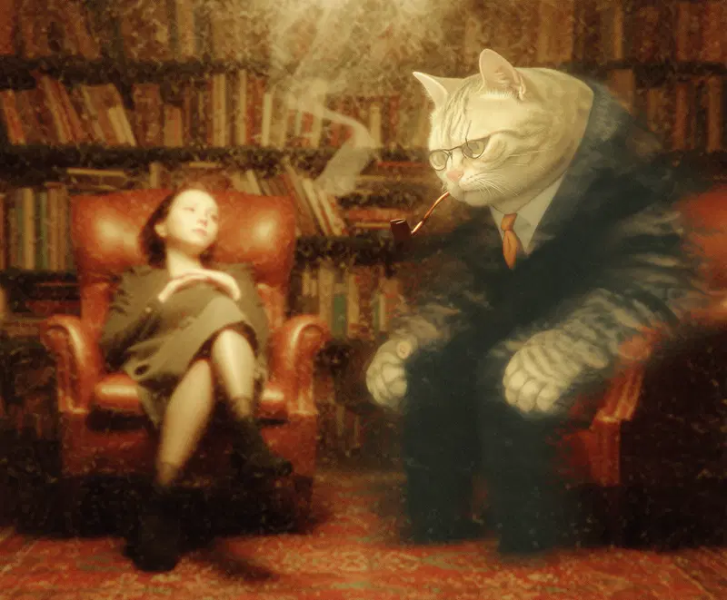 Surreal Cozy Psychologist Office Decor Inspiration