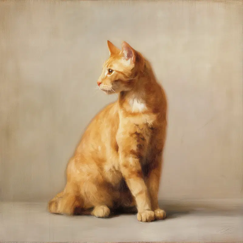 Vintage Portrait of an Orange Tabby Cat for Home Decor Inspiration