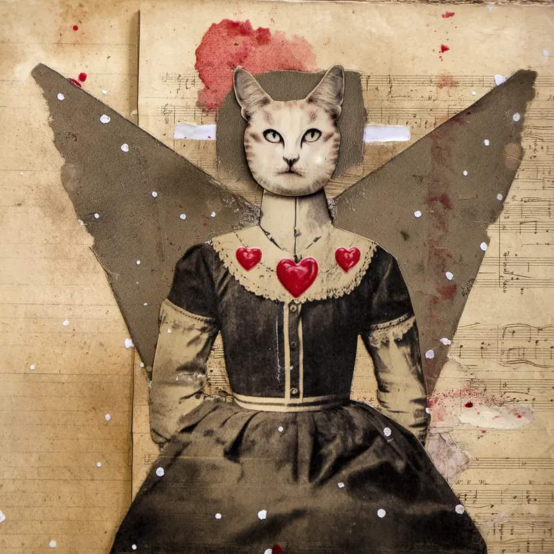 Vintage Cat Paper Doll Portraits for Unique Home Decor Inspiration