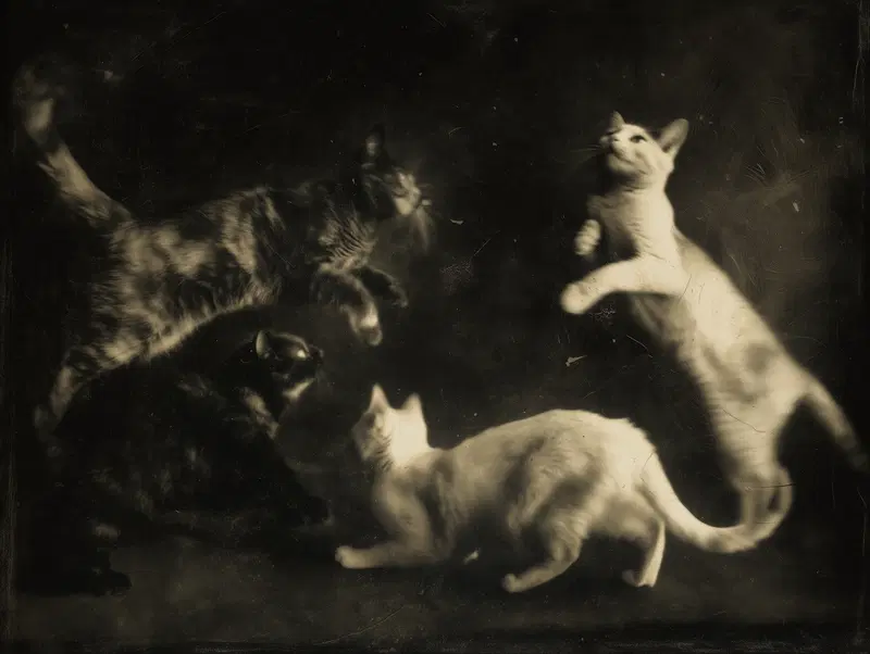 Vintage Cat Photography Inspiration in Joel-Peter Witkin Style