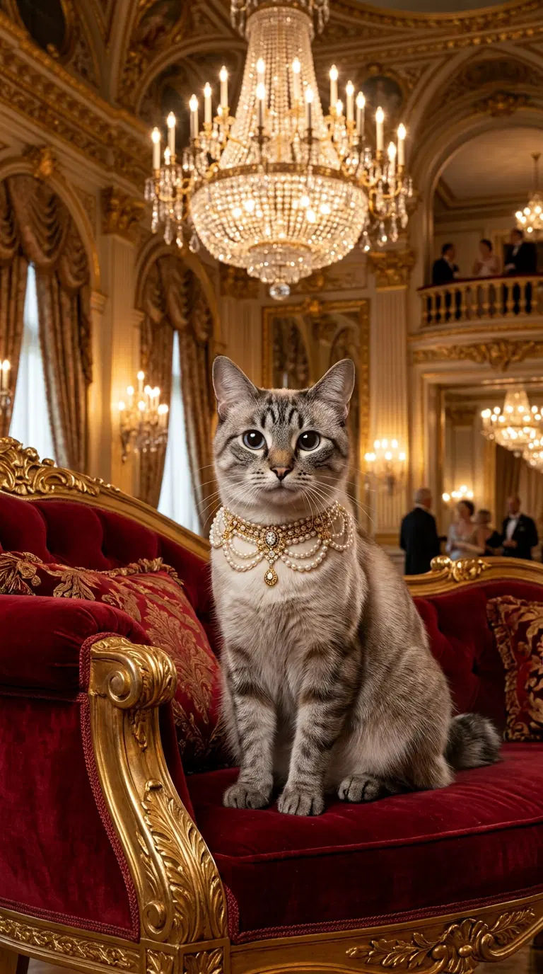 Elegant American Bobtail Cat in Luxurious Setting
