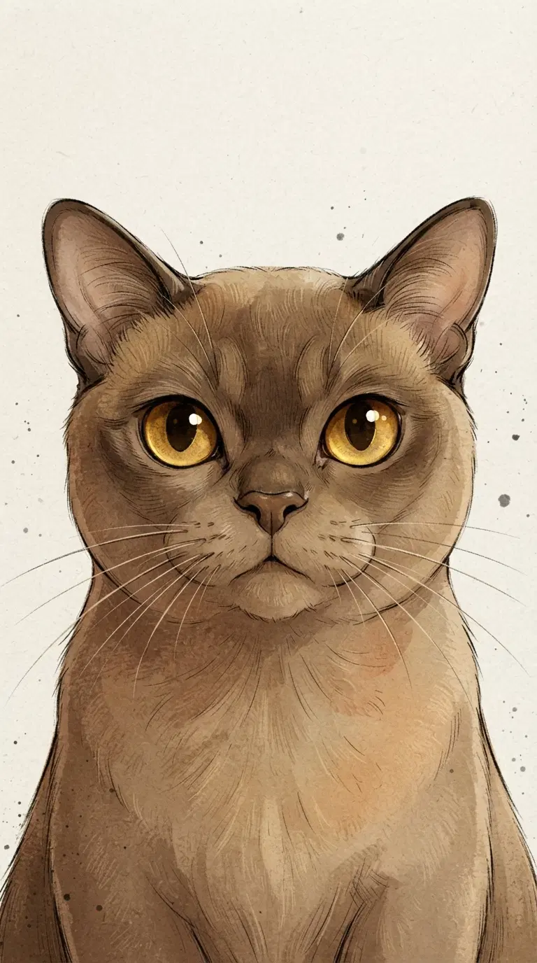 Illustration of a Siamese Cat with Distinctive Features
