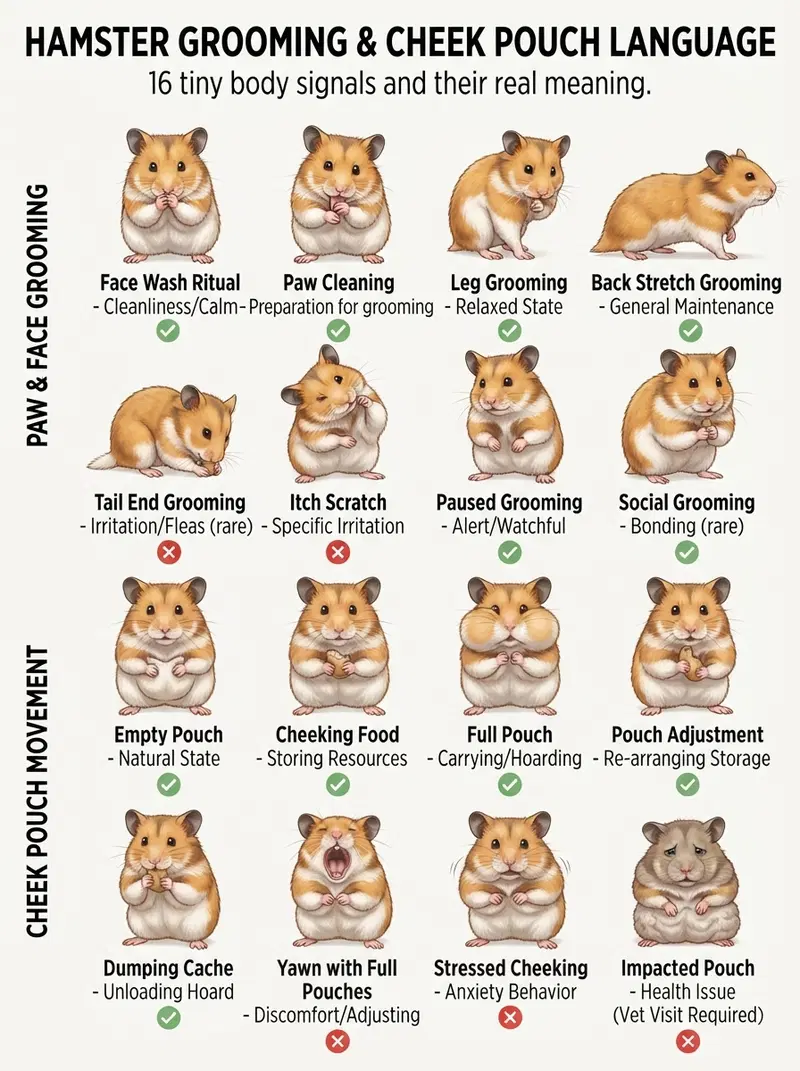 Hamster Grooming and Cheek Pouch Language Explained