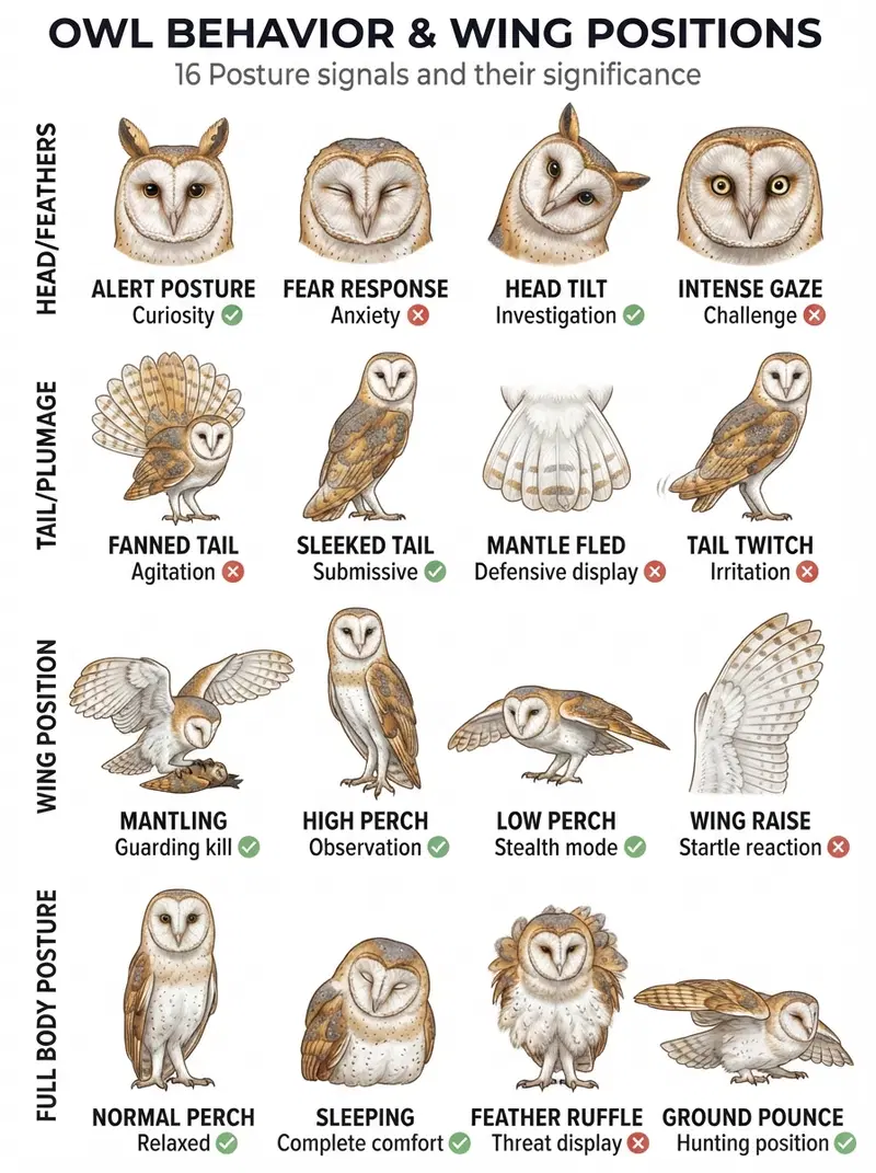Owl Behavior and Wing Positions: A Visual Guide