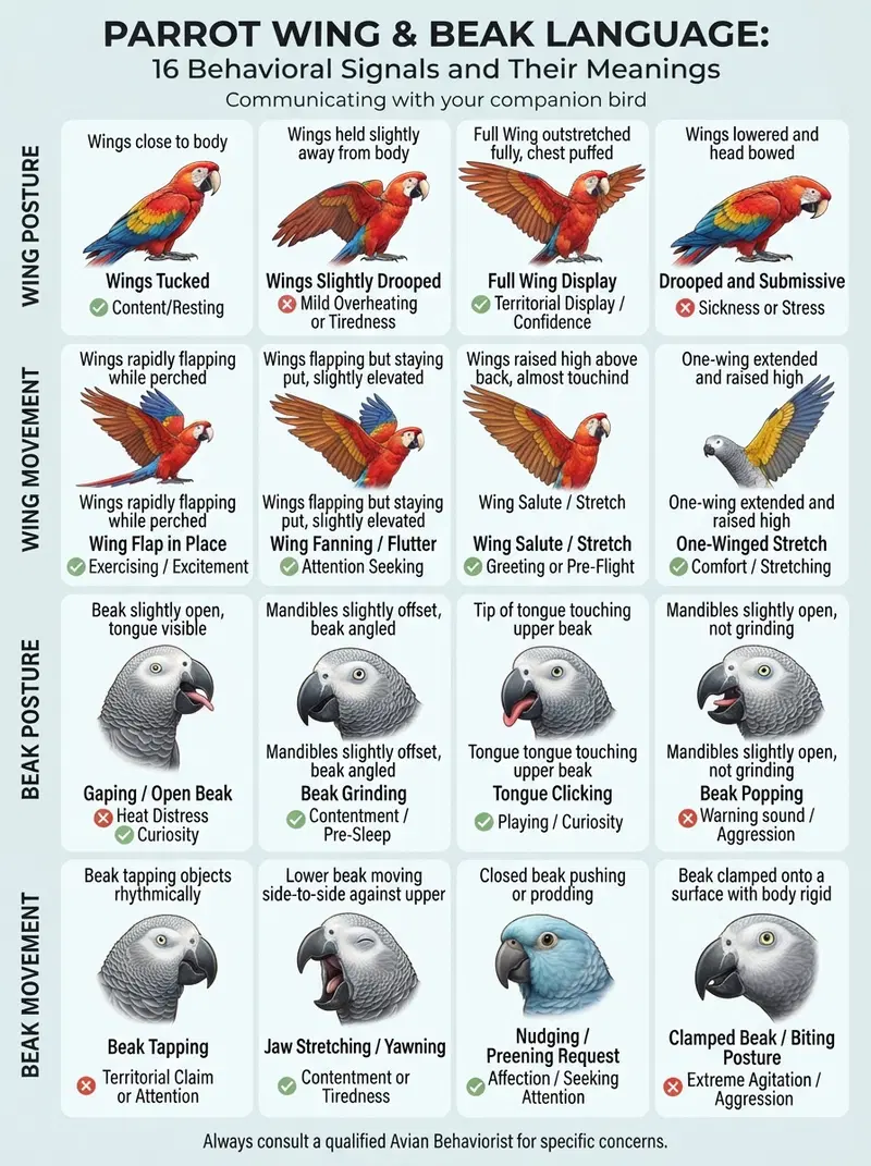 Parrot Wing and Beak Language: Understanding Bird Behavior