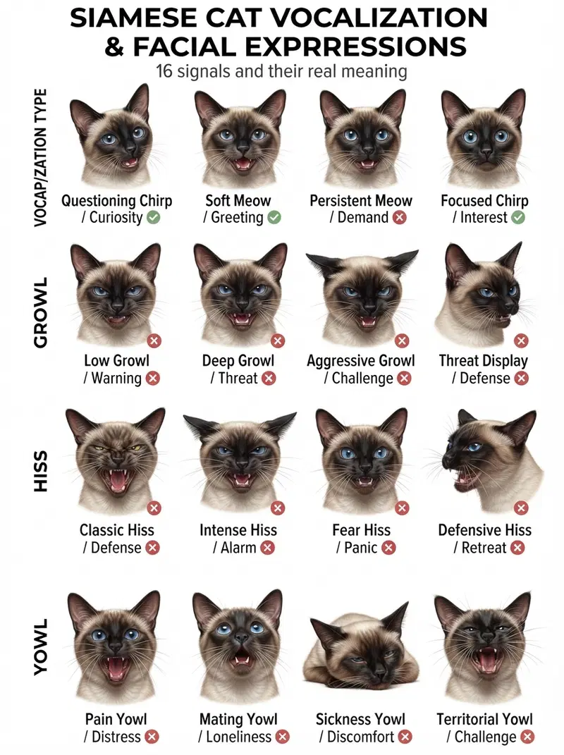 Siamese Cat Vocalization and Facial Expressions Guide
