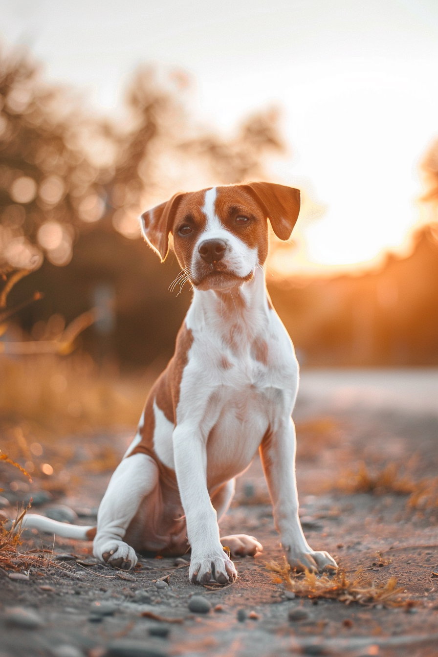 Cute puppy basking in soft morning light