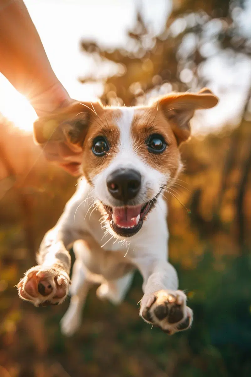 Dog Jumping to Greet You Printable Wall Art