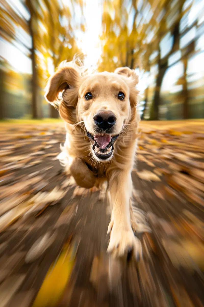 Joyful Dog Running Outdoors Printable Wall Art