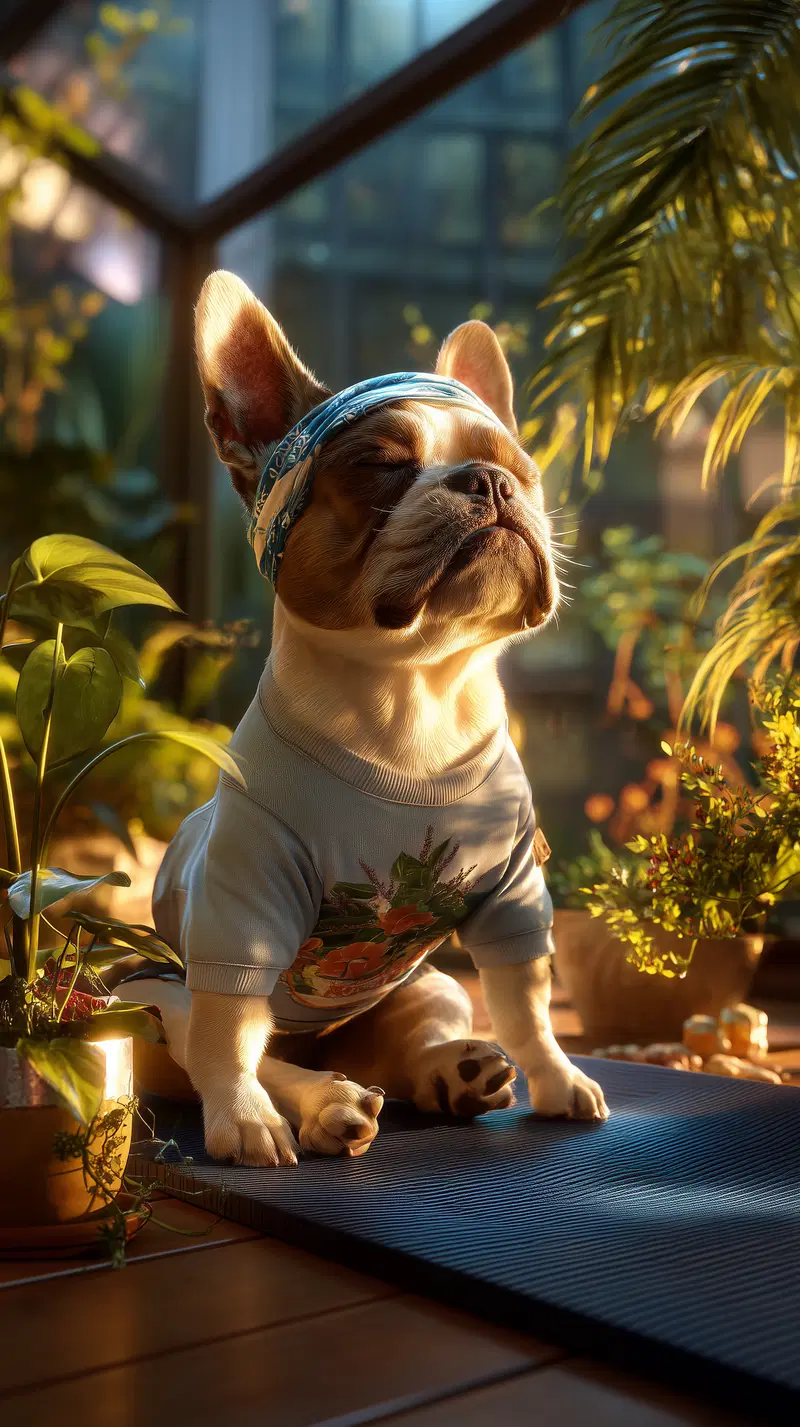 Zen French Bulldog Yoga Pose Wall Art Decor Ideas