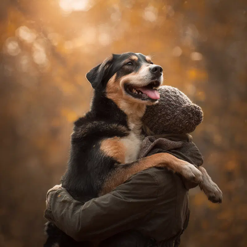 Joyful Big Dog and Owner Wall Art Printable for Home Decor