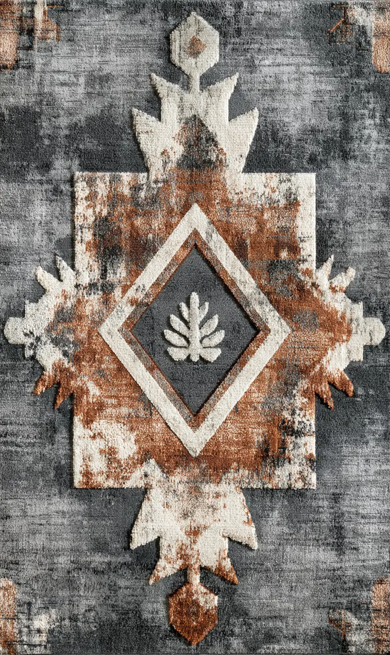 Abstract geometric pattern with earthy tones and textured surface