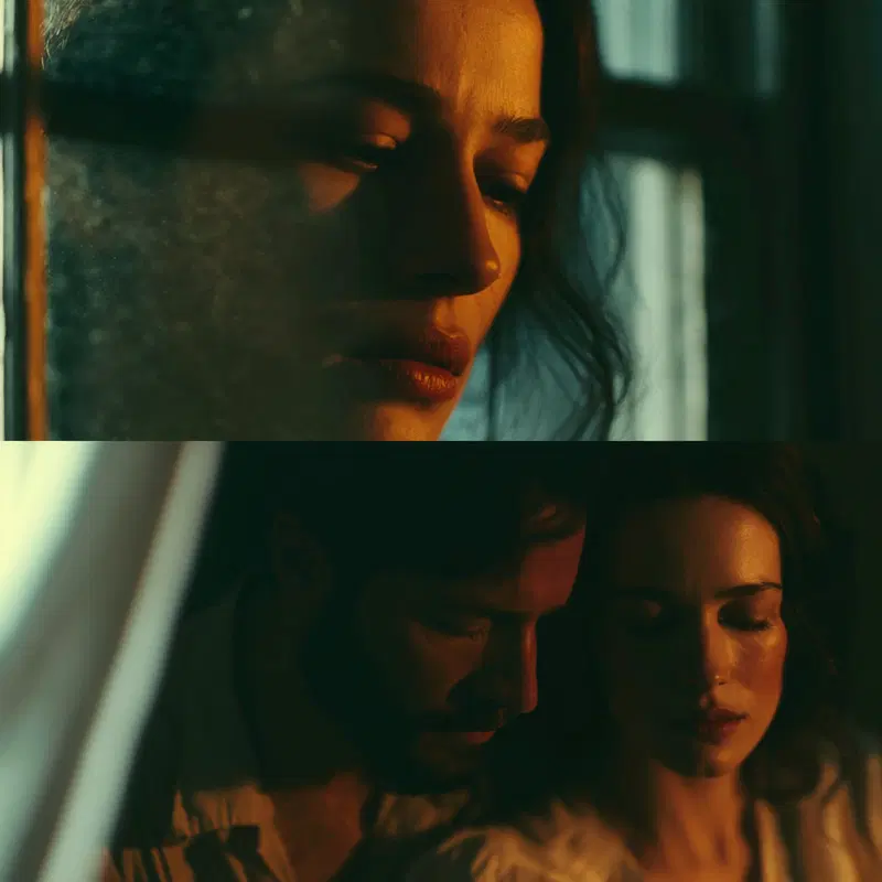 Intimate, low-light portraits capturing deep emotions between two people