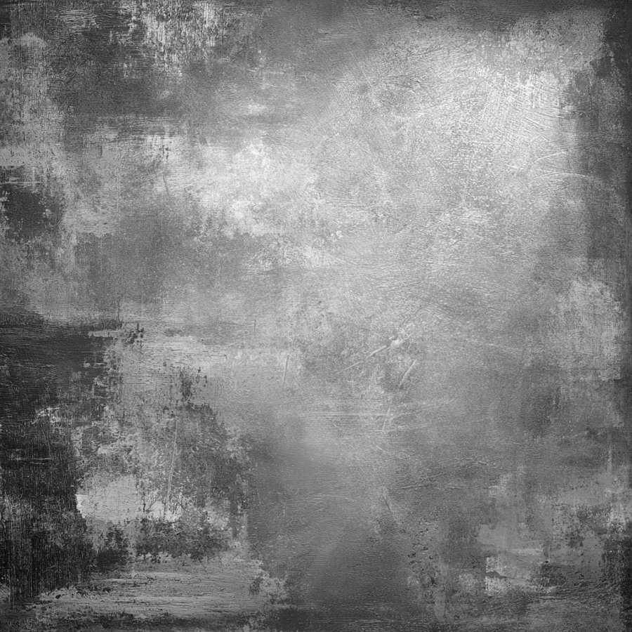 An abstract image featuring a textured surface with various shades of gray, silver, and black, showing rough brush strokes and uneven patterns.