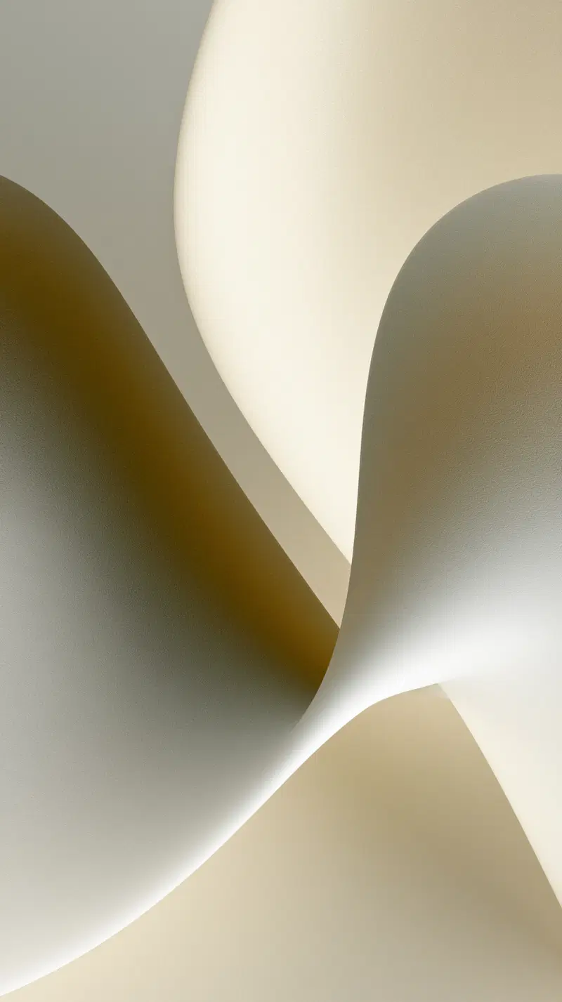 Smooth flowing abstract shapes in soft beige and white tones