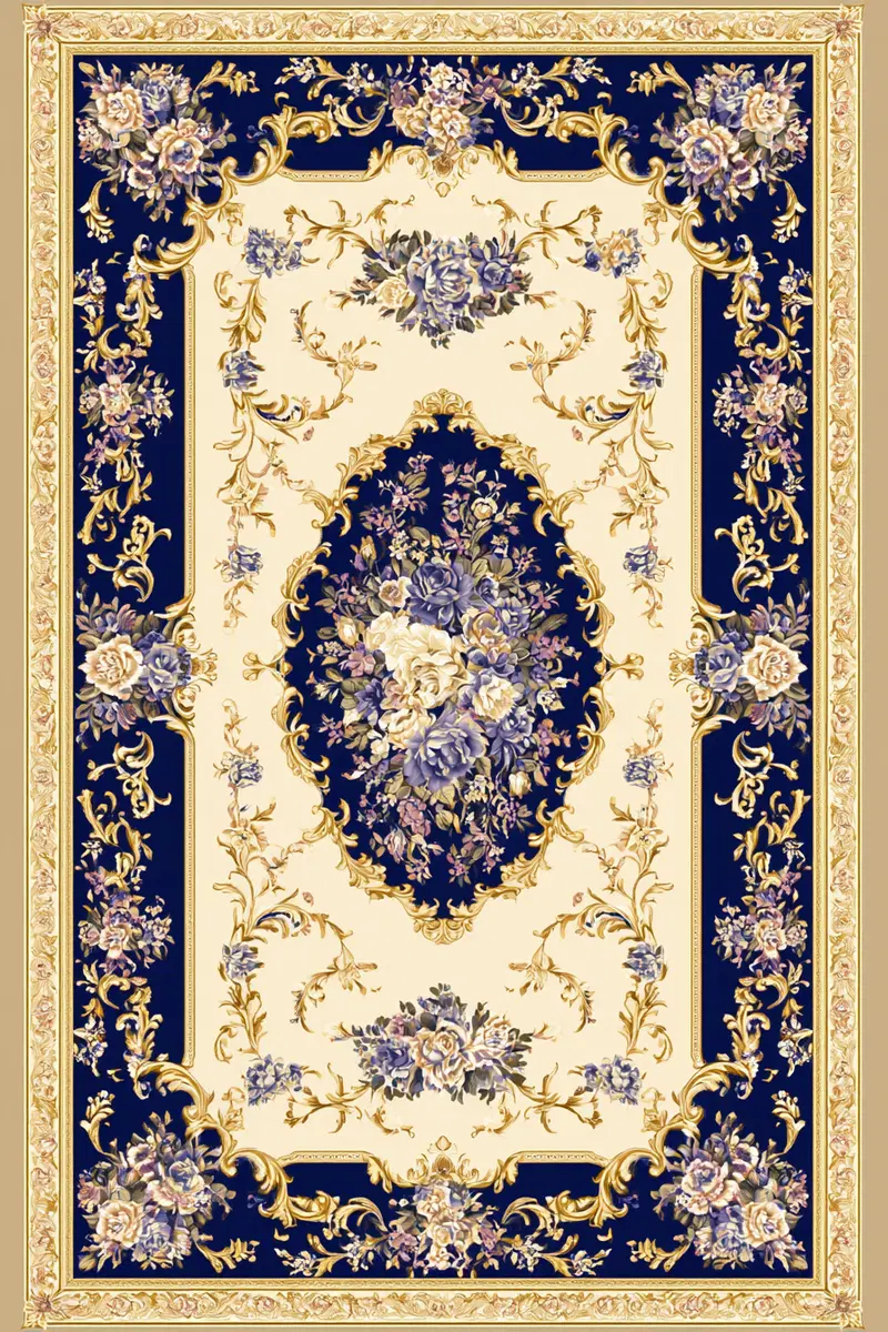 Intricately designed floral patterned textile in classic ornamental style