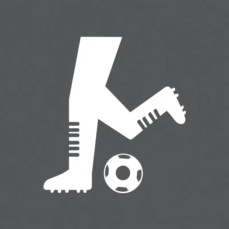 Silhouette of a soccer player kicking a ball on a gray background