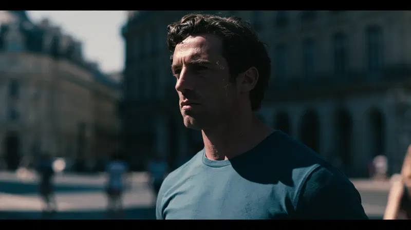 Portrait of a man with wet hair and water droplets on his face in urban setting