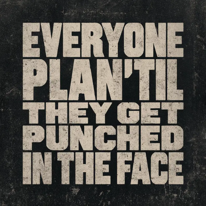 Bold typographic design with a provocative and humorous quote