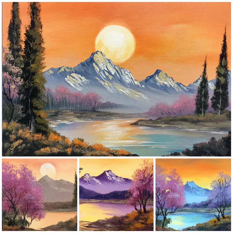 Acrylic Landscape Wall Art with Smooth Color Transitions