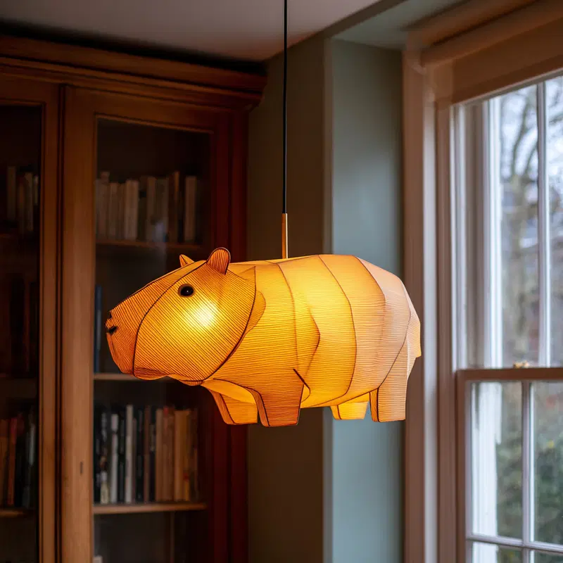 Modern Capybara Paper Lampshade Decor for Warm Aesthetic Spaces