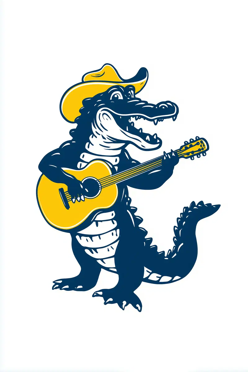 Cowboy Crocodile Guitar Wall Art Printable Decor