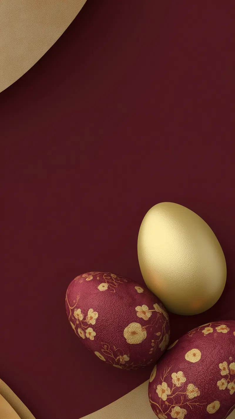 Maroon and Gold Easter Day Wall Art Printable Decor