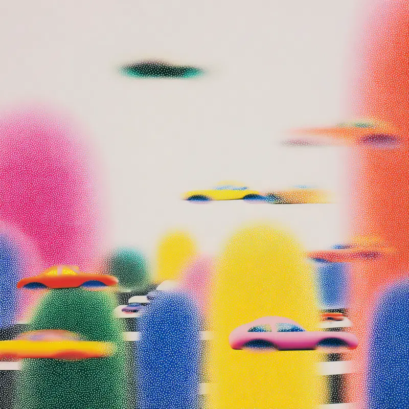 Watercolor Futuristic Cityscape Printable Wall Art Decor