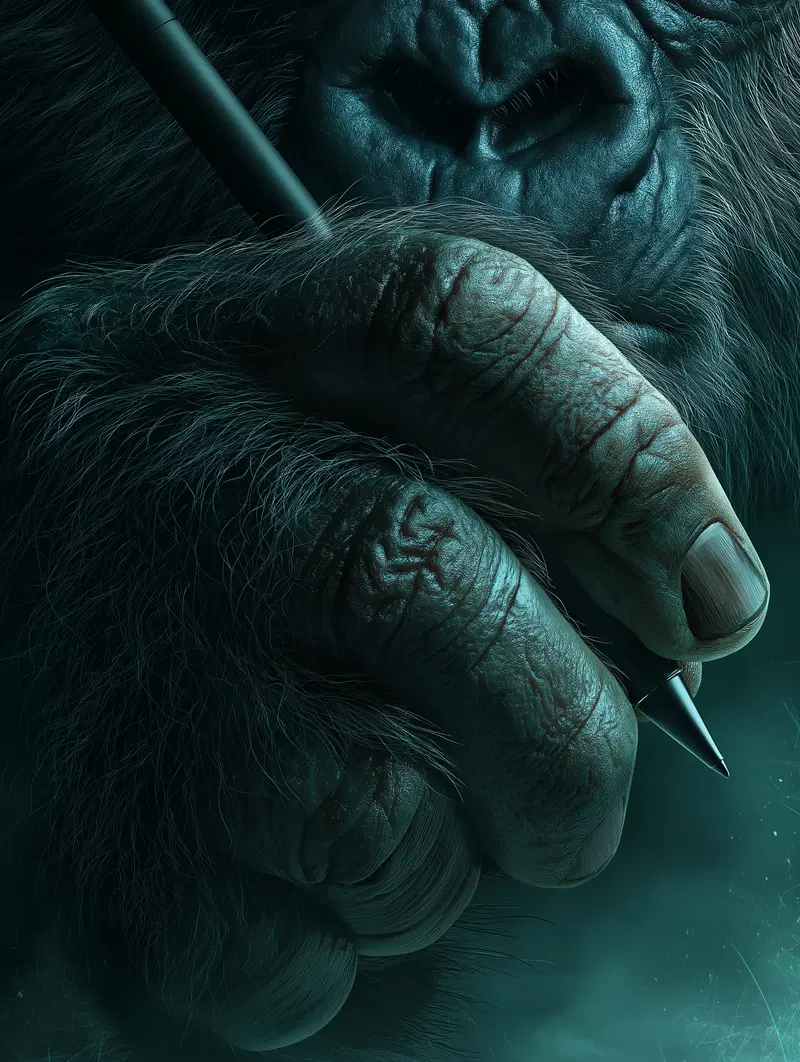 Ultra-Realistic Gorilla Hand Wall Art Printable Aesthetic