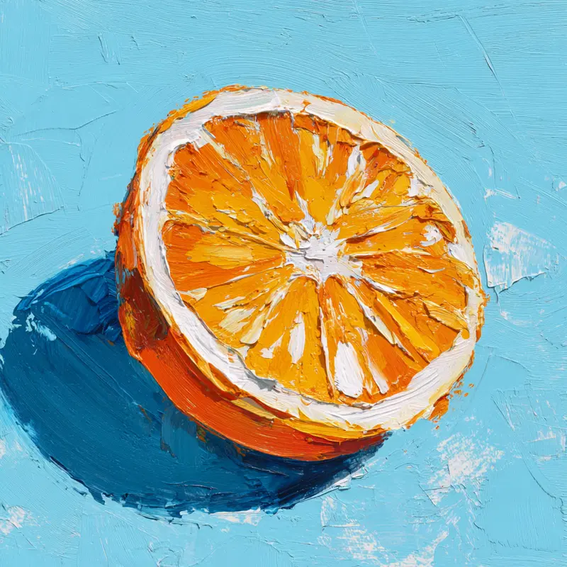 Expressive Halved Orange Wall Art for Minimalist Decor