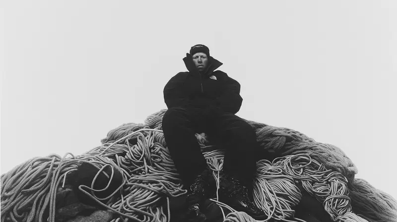 Modern Minimalist Wall Art of Jim Morrison Skiing Everest