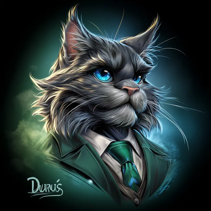 Modern Maine Coon Cat Wall Art Printable Decor Aesthetic