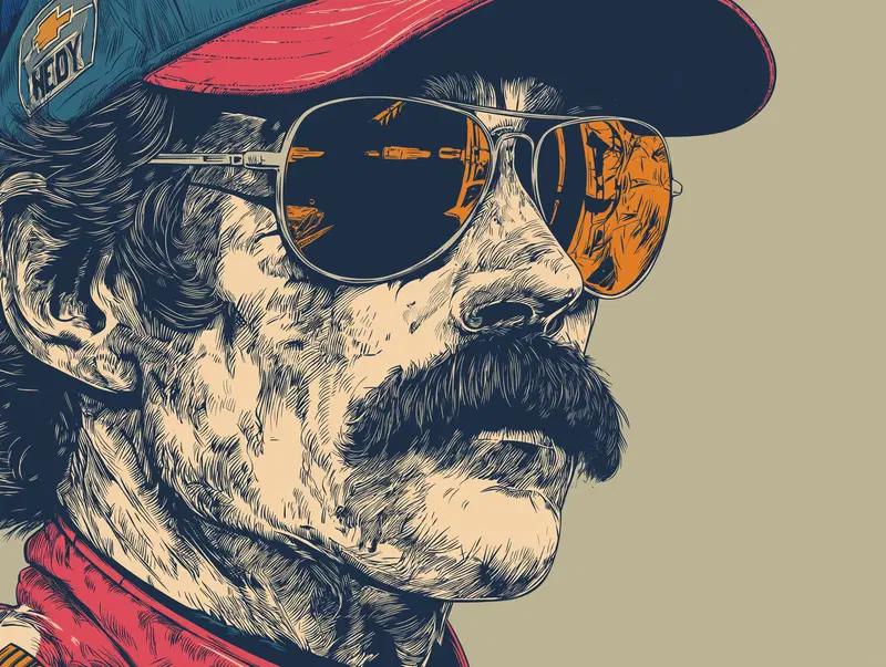 Vintage NASCAR Driver Wall Art Printable Decor Aesthetic