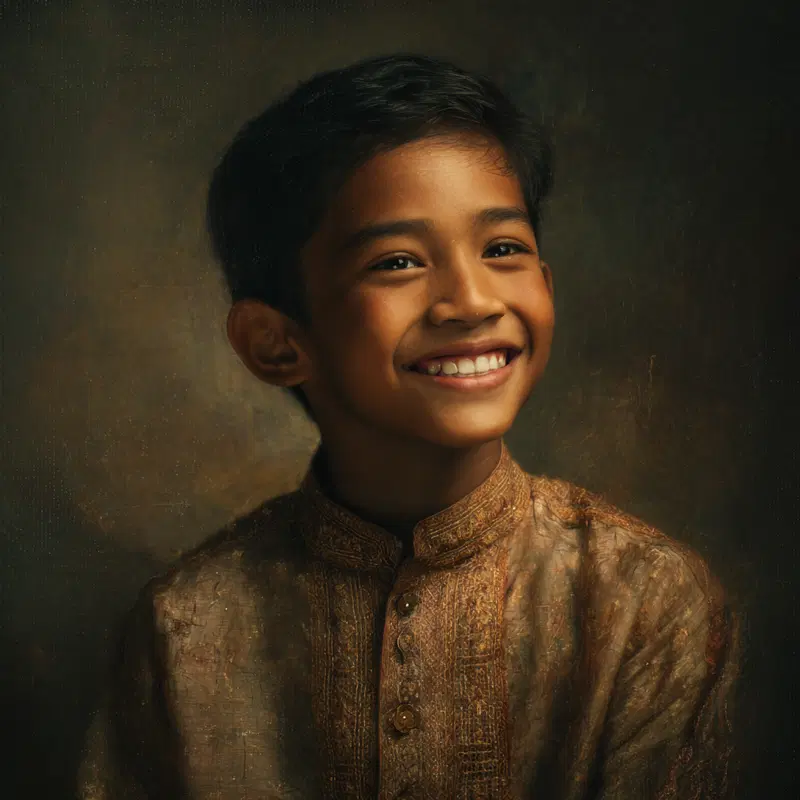 Cinematic Portrait of a Filipino Boy in Barong Tagalog Wall Art