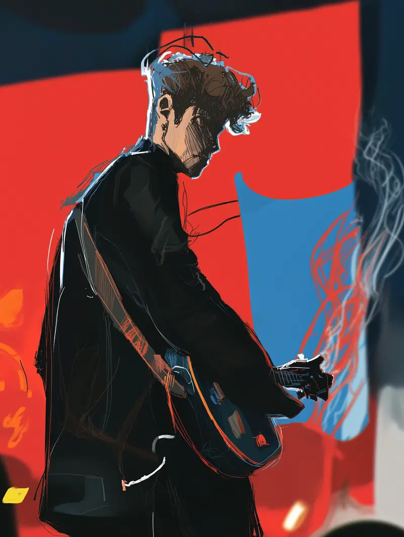 Moody Rock Musician Wall Art Aesthetic with Cinematic Lighting