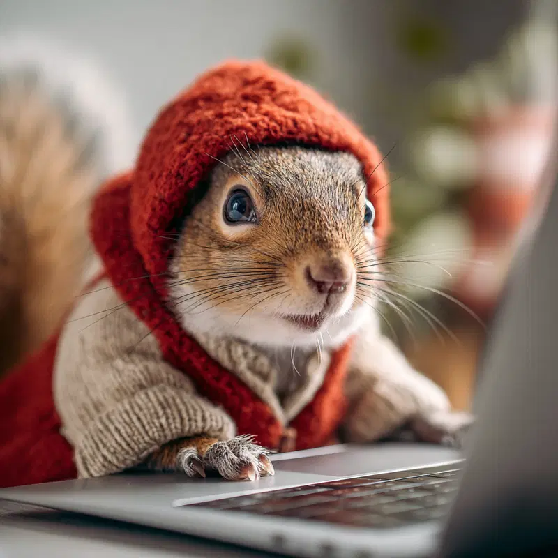 Cute Squirrel Wall Art Printable for a Cozy Study Decor