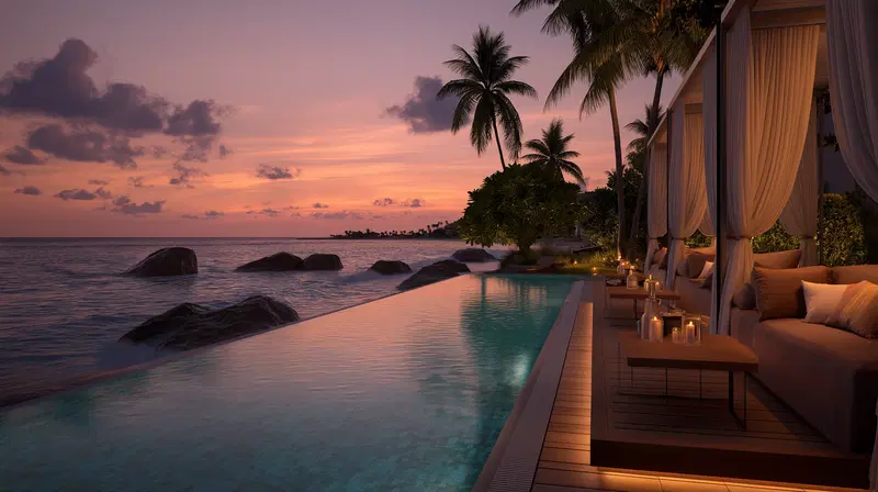 Tropical Oceanfront Infinity Pool Aesthetic Wall Art