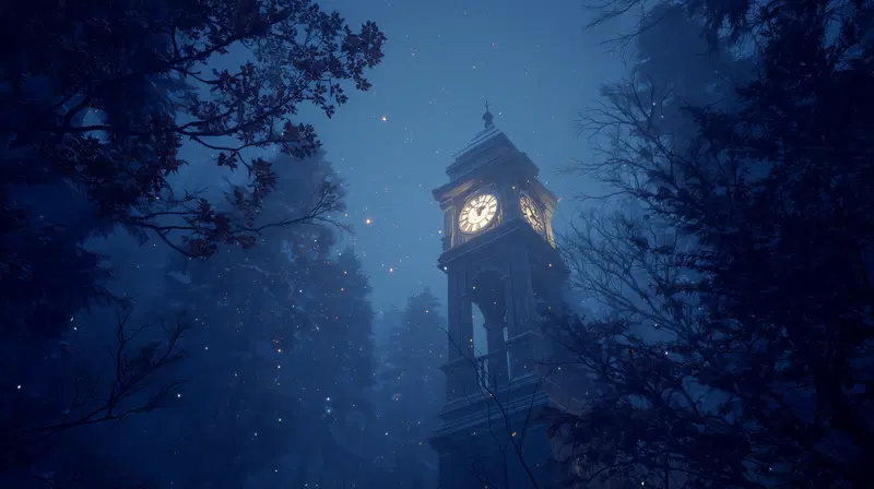 Surreal Vintage Clock Tower Wall Art for Cozy Decor