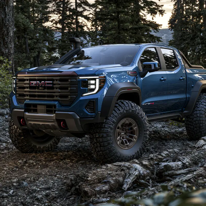 Off-Road GMC Truck in a Natural Landscape Setting