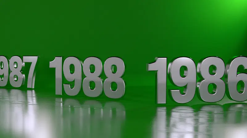 Shiny Numbers Displayed on a Green Background