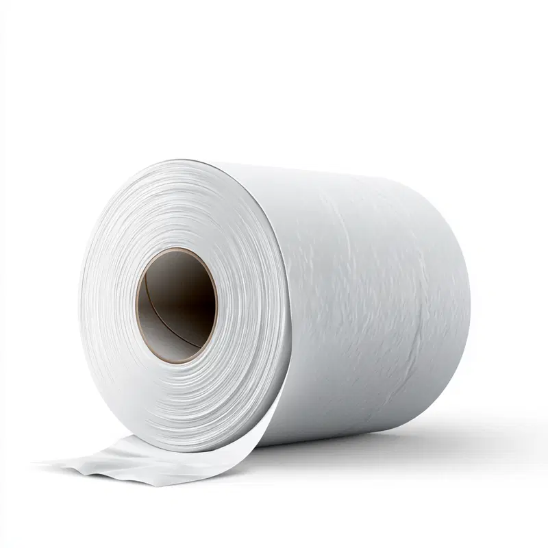 Close-Up View of a Roll of White Paper on a Clean Surface