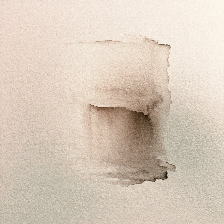 A watercolor painting featuring soft, neutral tones with a blurred effect.