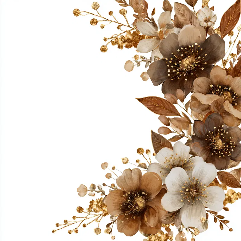 Watercolor Floral Wall Art with Gold Accents Decor Ideas