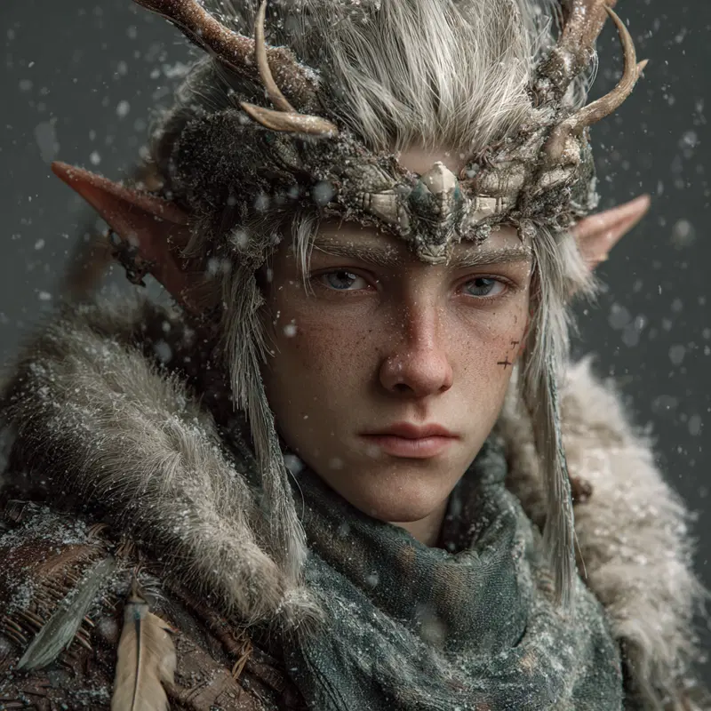 Photorealistic Winter Eladrin Druid Wall Art Printable Decor