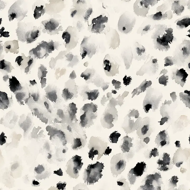 Abstract neutral watercolor texture pattern with black and gray spots